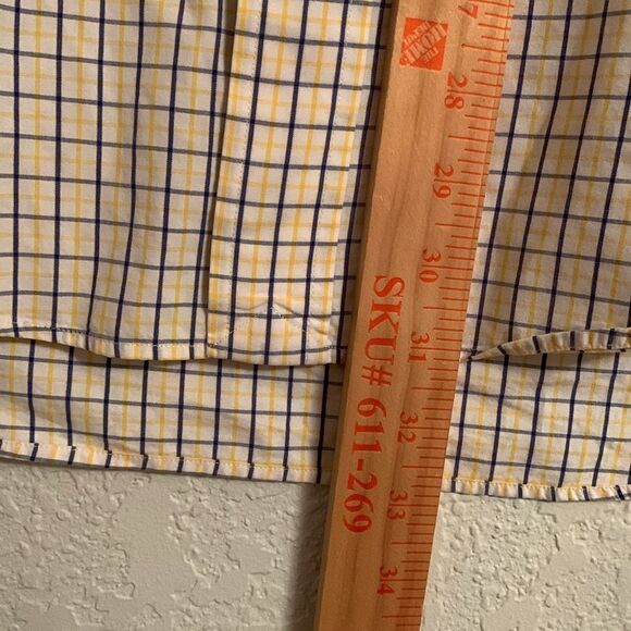 Ralph Lauren Blake 100% Two-Ply Cotton Checkered Blue Yellow Shirt Size S - Picture 6 of 7